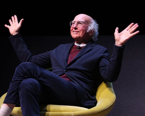 Larry David speaks at an event in New York City in 2024