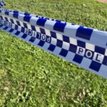 Police tape outside a crime scene