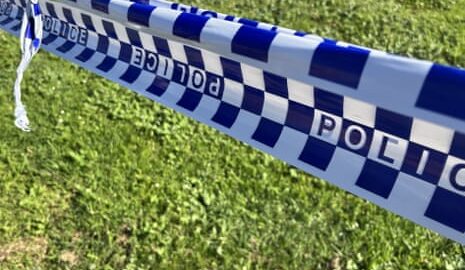 Police tape outside a crime scene