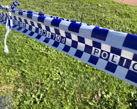 Police tape outside a crime scene