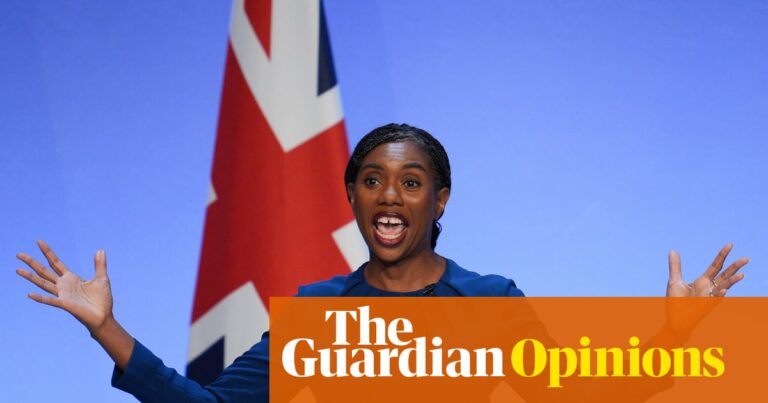 Kemi Badenoch giving her speech to the Tory party conference