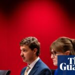 Edward Garth, left, gives a statement during a public hearing into the Redeemer Baptist School, at New South Wales parliament house in Sydney on Monday.