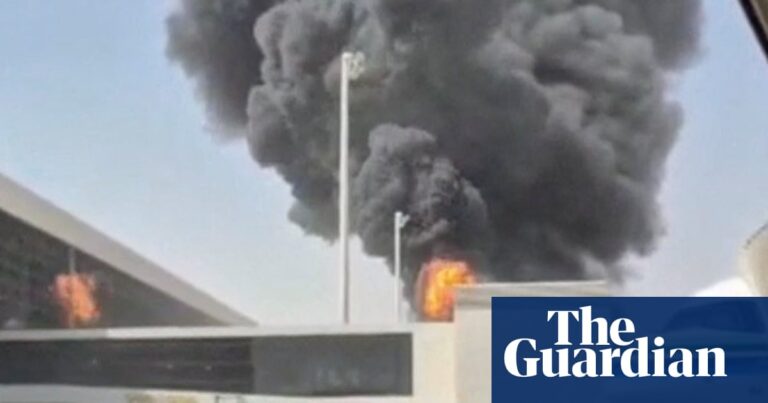 Smoke and flames rise from airport